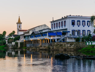 View of the river passing through the city of Morretes, near Curitiba, Parana state, Brazil.