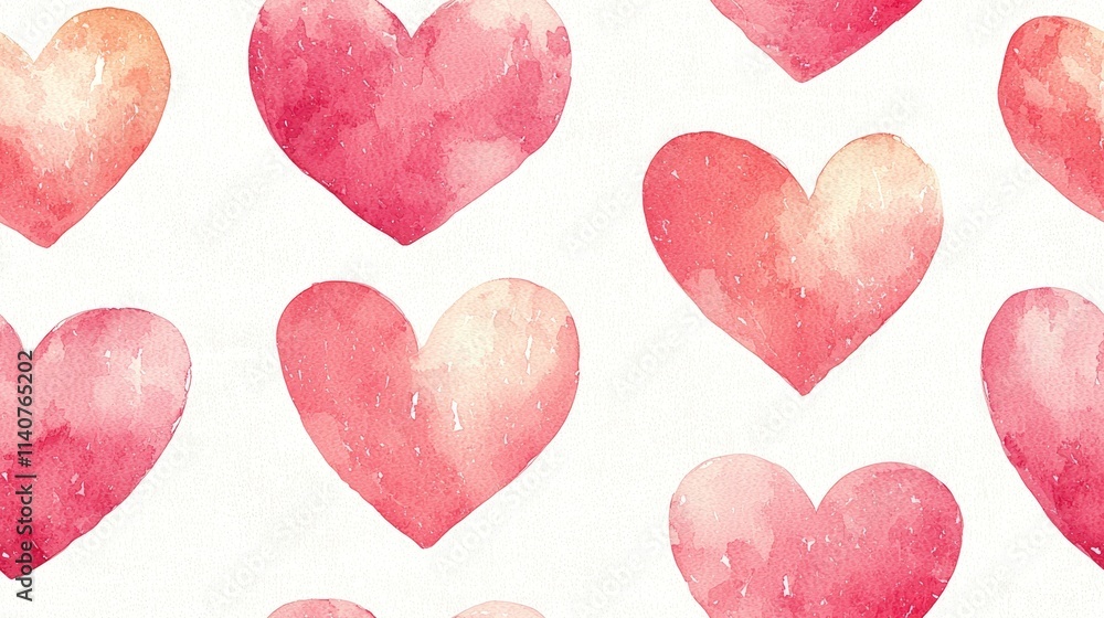 Poster large soft pink hearts are arranged in a delightful pattern, evoking feelings of warmth and affectio