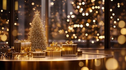 golden christmas tree