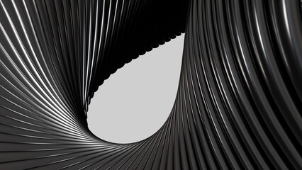 Abstract background with metallic waves, shiny surface in dark tones, modern design for wallpapers, presentations, banners, and graphic design