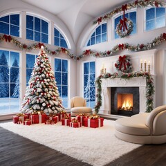 christmas tree with fireplace