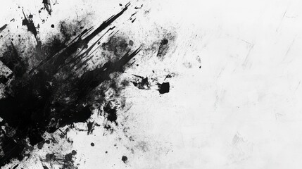 Stunning Black Ink Splatters on White Canvas: An Abstract Masterpiece