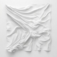 Obraz premium A simple white flag with a subtle texture and gentle folds on a white background 