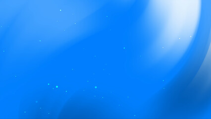Blue background features soft curves tiny bright specks