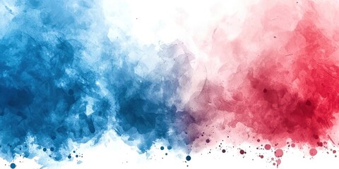 Obraz premium Red, blue, and white background with splatters of paint