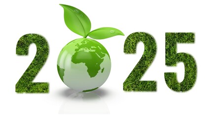 2025 New Year. Environmental technology.