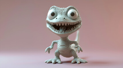 Playful 3D Render of a Cartoon Lizard
