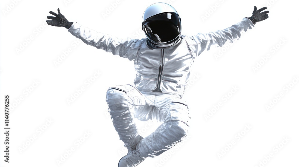 Aufkleber an astronaut in a white suit appears to be floating against a bright background.