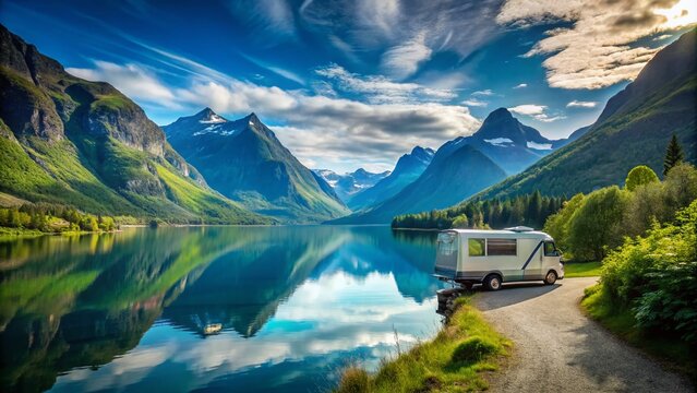 Vangsvatnet Autocaravan Adventure: Stunning Norway Lake Camping Photos