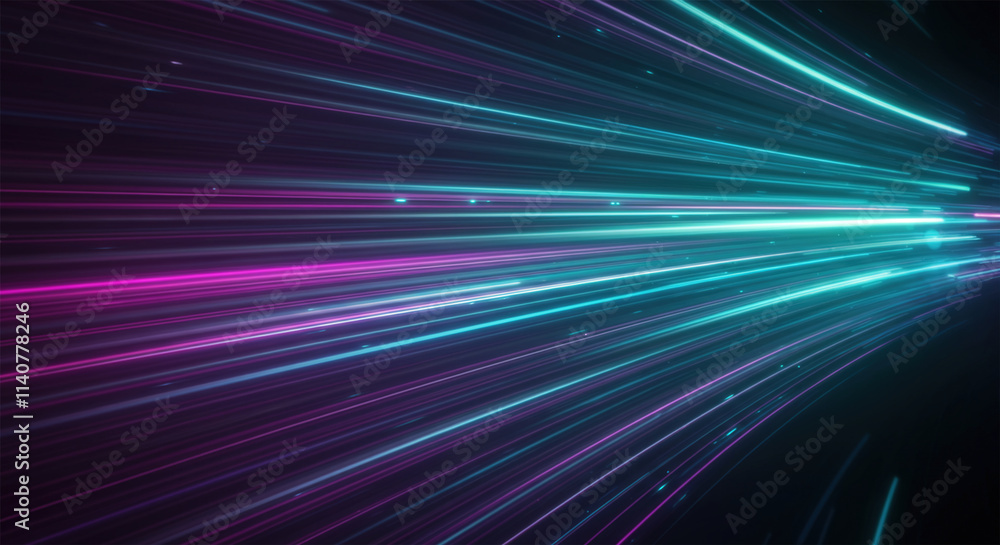 Poster flowing speed lines technology background