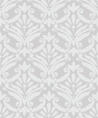 Damask Ornamental monochromatic seamless pattern for wallpaper, backdrop, textile, surface pattern etc