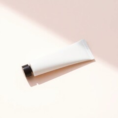Minimalist White Cosmetic Tube with Soft Shadows