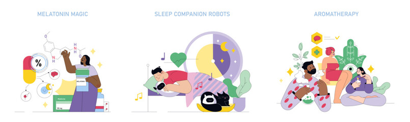 Sleepmaxxing. Flat Vector Illustration
