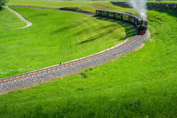 Steam Engine Train in the Bregezerwald - Bergenzerwald Bähnli - in the Bregenzerwald Region, State of Vorarlberg, Austria
