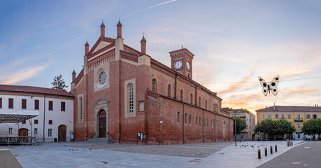 Alessandria - The church Chiesa di Santa Maria di Castello at dusk.