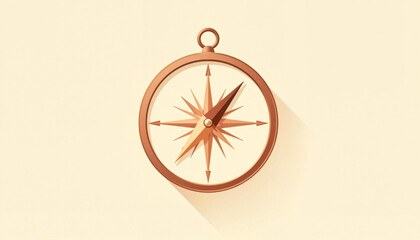 Vintage compass illustration with warm beige background.