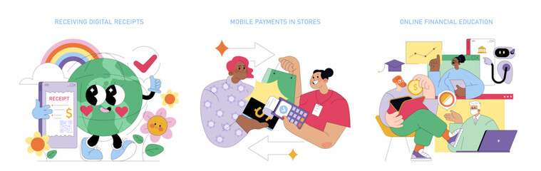 Financial Technologies. Flat Vector Illustration