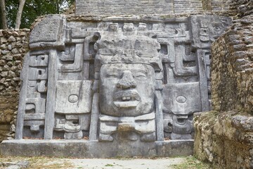 Belize's Lamanai Mayan ruins, most known for the Temple of the Masks