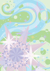 artistic sun star and moon abstract background