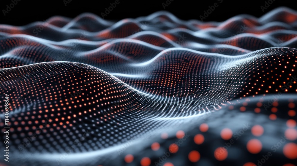 Aufkleber Abstract representation of wave patterns using dots and gradients.