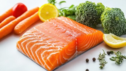 The Fresh Salmon and Vegetables