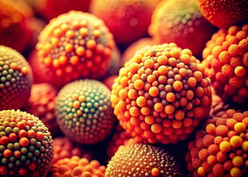 Vintage Macro Photography: Fat Globules, Oil Droplets, Microscopic Textures, Close-Up Detail, Scientific Imagery, Retro Aesthetic, High-Resolution, Detailed,  High-Quality Image