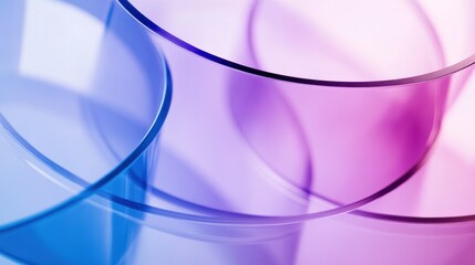Naklejka premium Abstract Glass Circles: A Symphony of Purple and Blue Hues