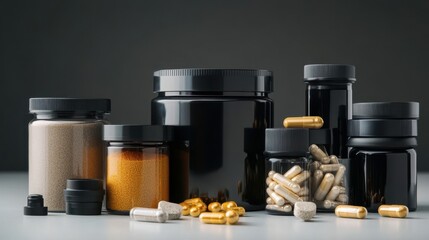 The Black Supplement Container Collection