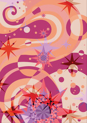 artistic sun star and moon abstract background