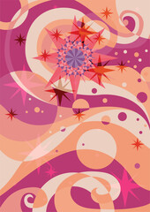 artistic sun star and moon abstract background