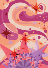 artistic sun star and moon abstract background
