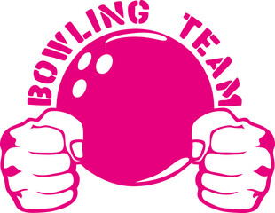 Bowling team poing ferme frappe logo boule