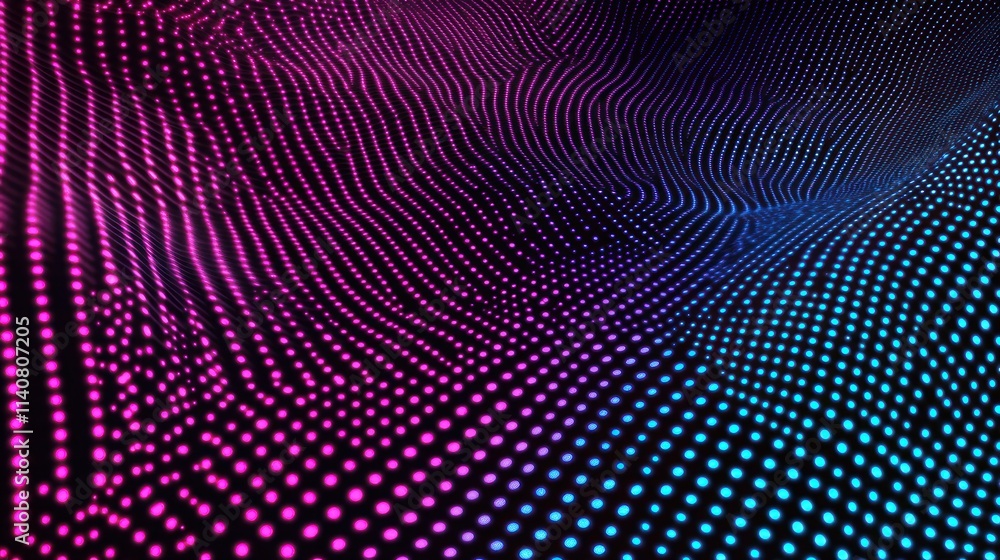 Aufkleber Abstract digital landscape with vibrant dots creating a wave-like pattern.