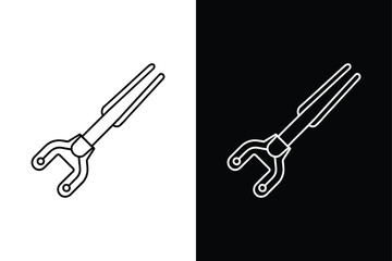 Tongs vector on White Background ,Vector Art Illustration on white background.