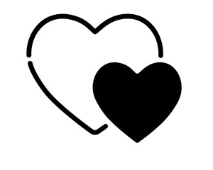 Two Hearts Stencil for Coffee and Pastry Decoration - Vector Cutting Template