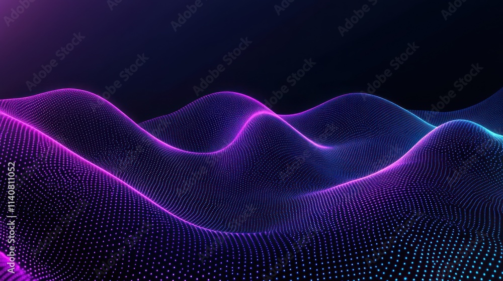 Aufkleber Abstract digital waves in vibrant colors representing data flow and technology.