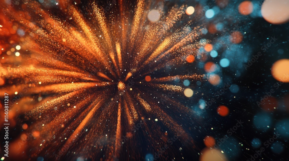 Poster abstract fireworks background and space for text