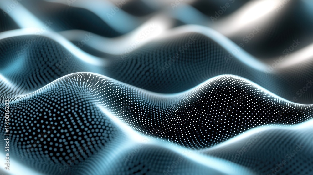 Poster Abstract representation of waves with a digital aesthetic, showcasing depth and texture.