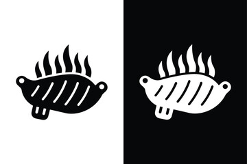 BBQ ribs icon vector on White Background ,Vector Art Illustration on white background.