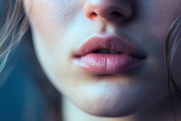Fototapeta premium Close-up, woman's mouth, soft focus, sensual lips.