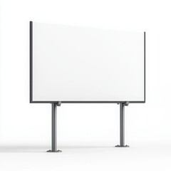 Obraz premium A minimalist freestanding billboard with a clean rectangular design and sturdy metal supports on a white background