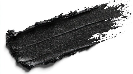 Dark black smear of cosmetic product on white background. (2)