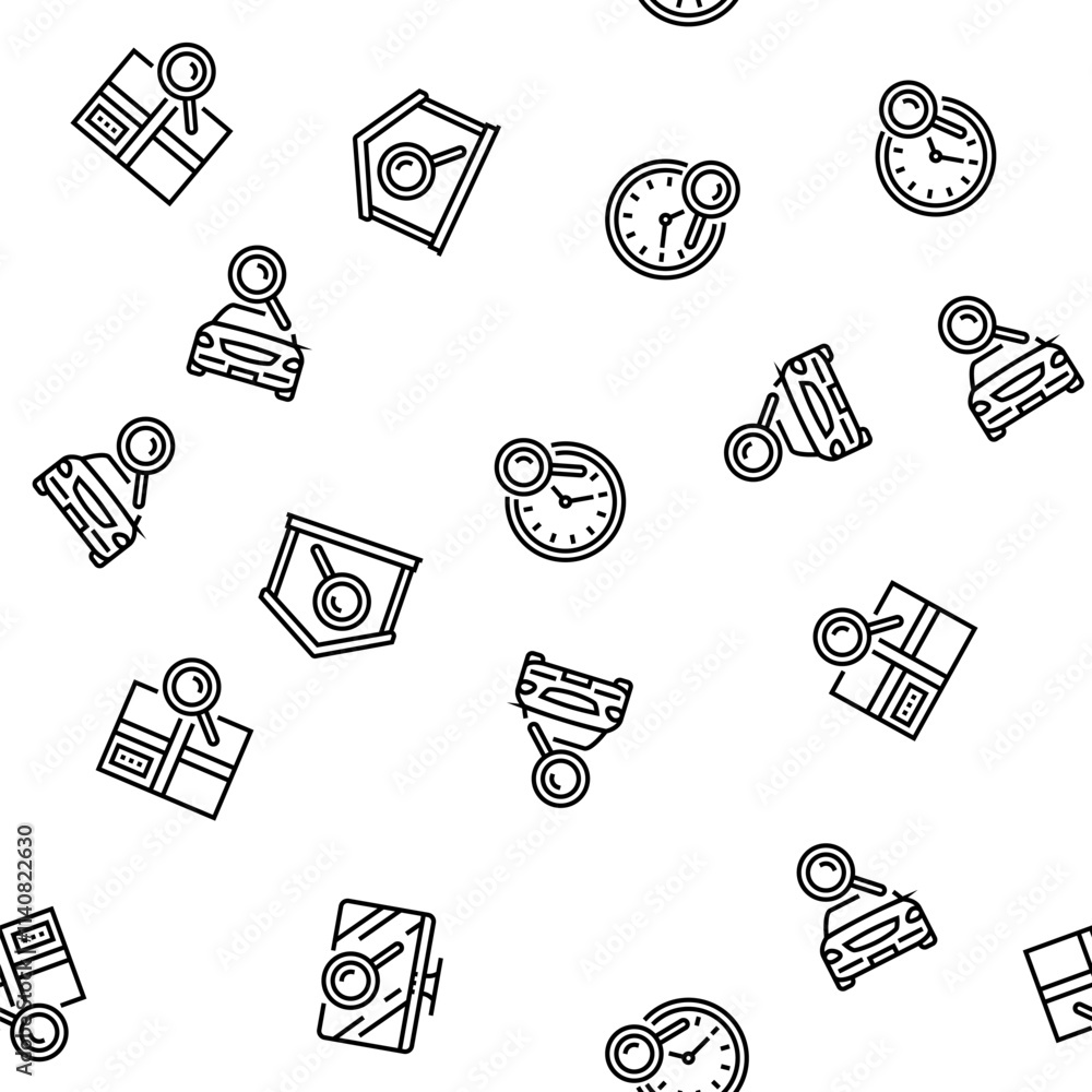 Poster search web website internet vector seamless pattern thin line illustration