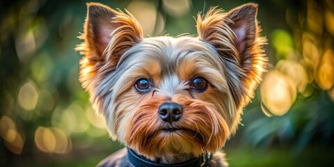 Naklejka premium Yorkshire Terrier Close Up, Puppy Dog, Dog Collar, Small Dog, Cute Dog Photo