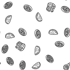 italian cuisine food pasta vector seamless pattern thin line illustration