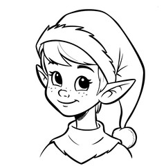 Christmas elf coloring page