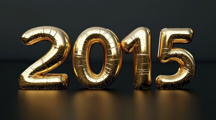 3d text new year 2025 gold realistic rendering new year celebration