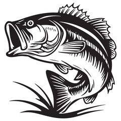 Obraz premium Fish silhouette vector illustration