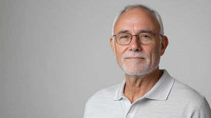 Obraz premium Portrait of a Brazilian senior person inside a studio isolated
