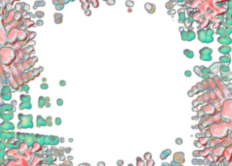 Obraz premium An abstract transparent psychedelic wavy splatter vignette design element overlay.